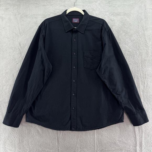 UNTUCKit Shirt Men XXL Black Flannel Button Up Long Sleeve Collared Pocket - Picture 1 of 12